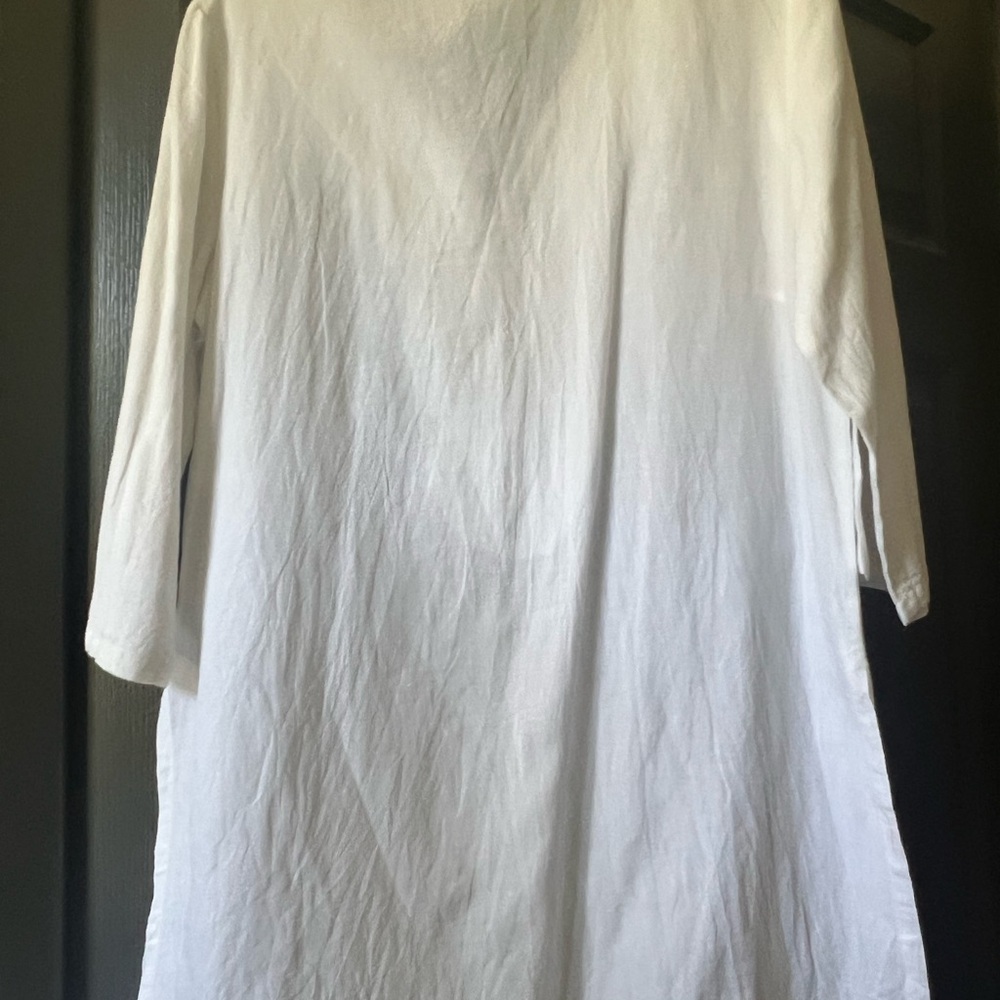 Chico's White Embellished V-Neck Top - Picture 7 of 9
